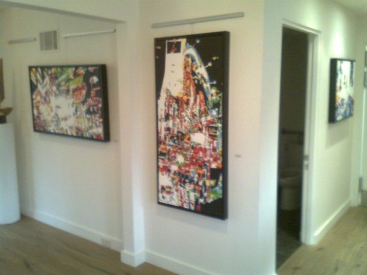 Installation shot of original artworks by Kyle Clements